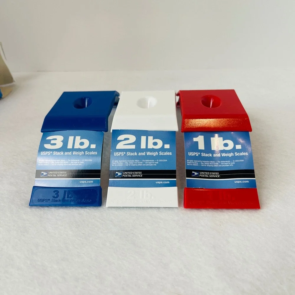 USPS Stack and Weigh Scales Red White Blue Shipping Scale Set 1-6 lbs Capacity
